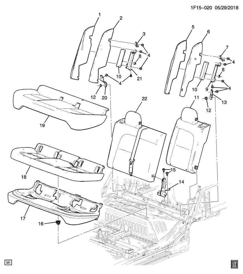GM 42816929 COVER ASM-R/SEAT CUSH *BLACK