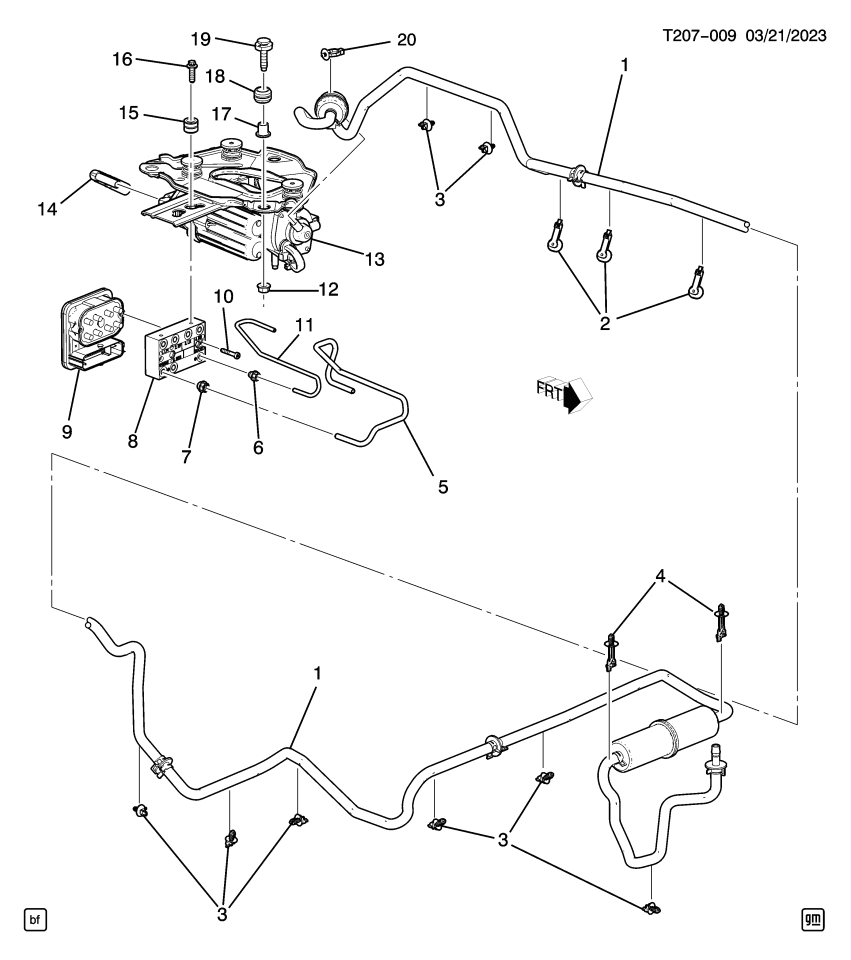 GM 85619519 MANIFOLD ASM-AIR SUSP CONT MDL