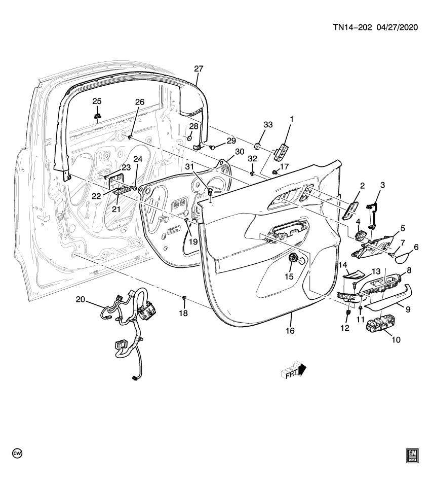 GM 84963961 Window Switch