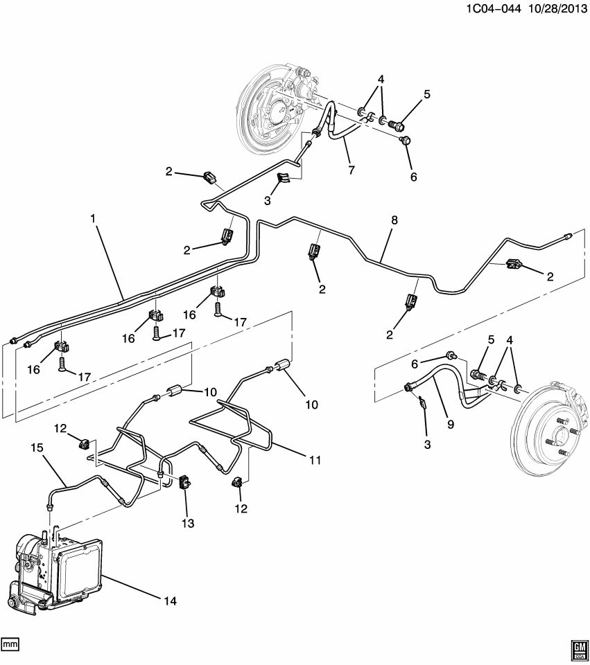 GM 95376260 Pipe Asm-Rear Brake
