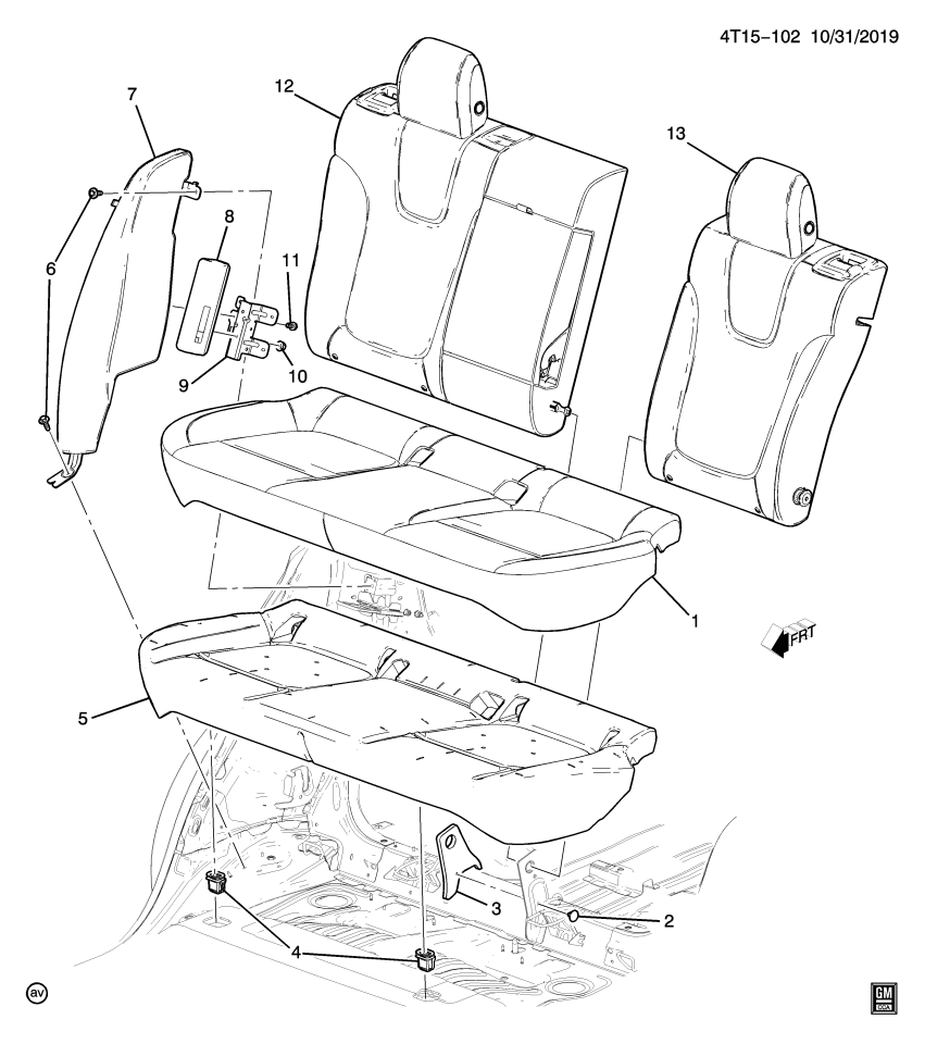 GM 42768400 CLIP-R/SEAT HGE FIN CVR