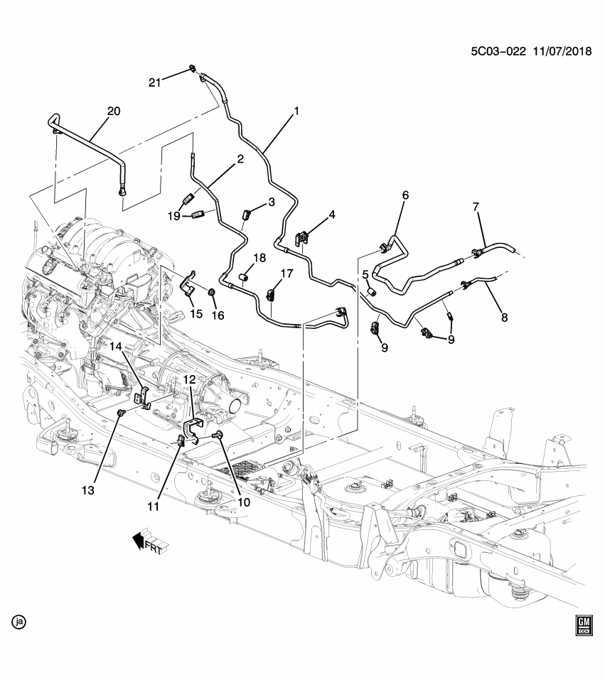 GM 11547091 CLIP, FUEL FEED & RTN FRT HOSE
