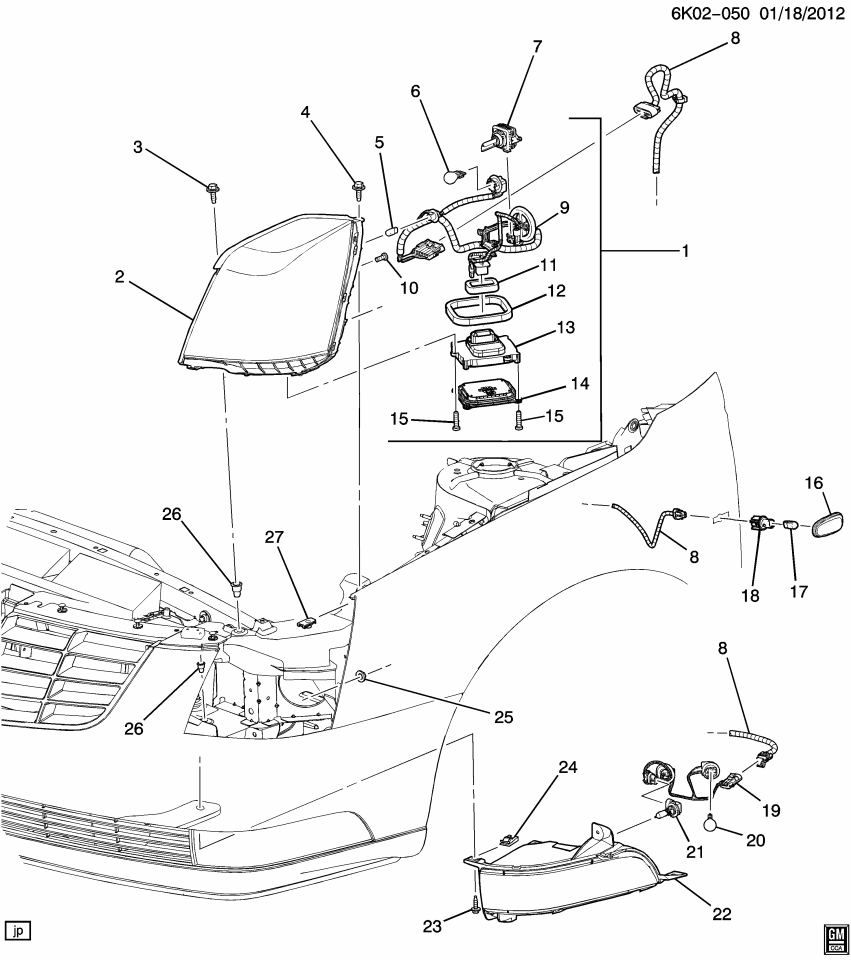 GM 25809137 Gasket Kit, Headlamp Ballast