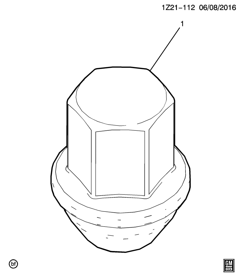GM 19332926 Nut Pkg, Wheel *Install .10