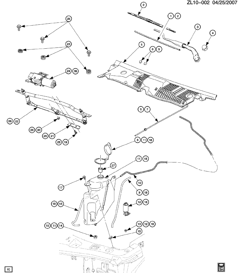 GM 22625049 Hose Asm-Rear Window Washer Nozzle Extension