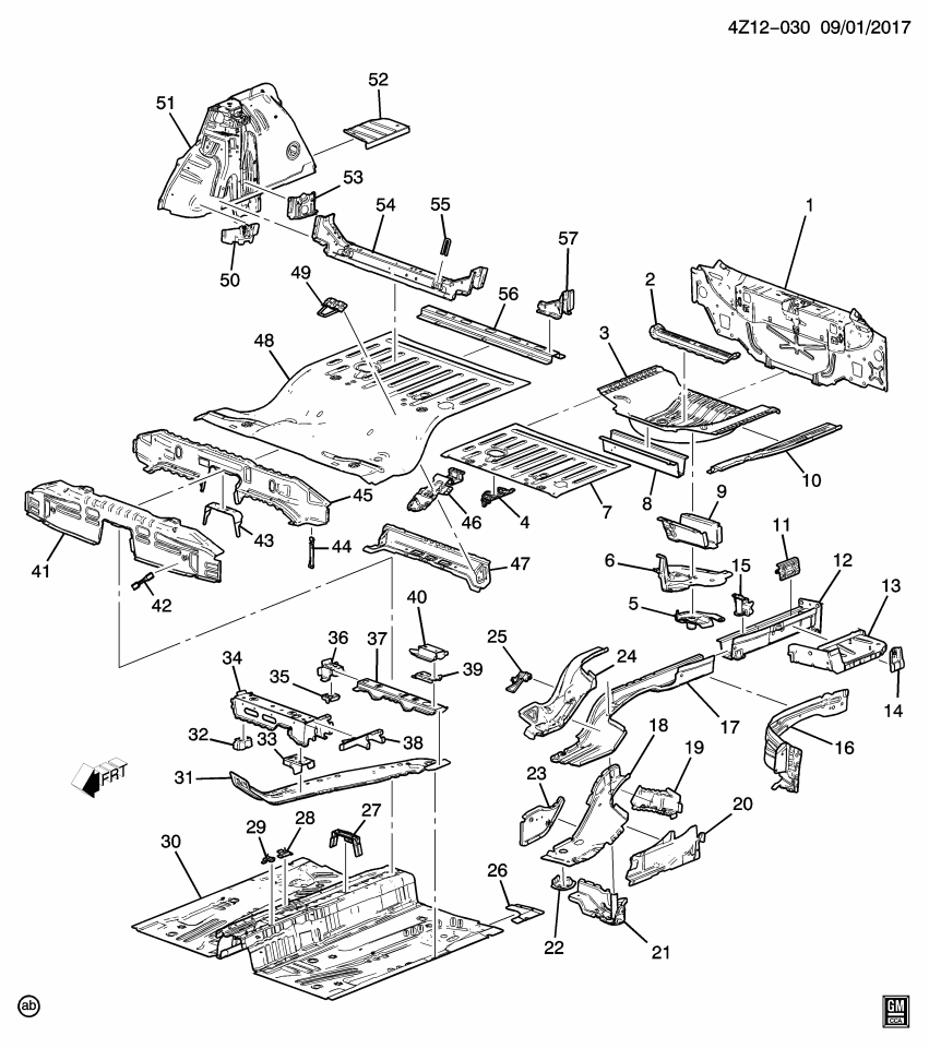 GM 23122591 Reinforcement-Floor Panel #3 Cross Bar