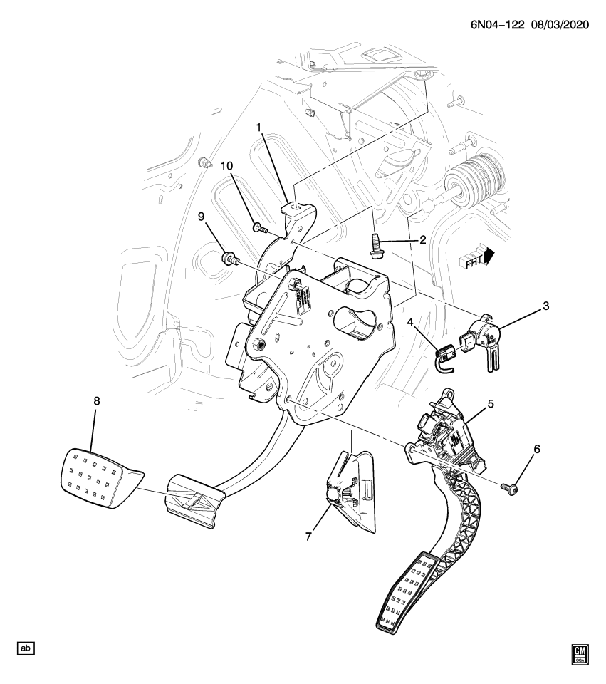 GM 84619549 BRACKET-BRK & ACCEL PED
