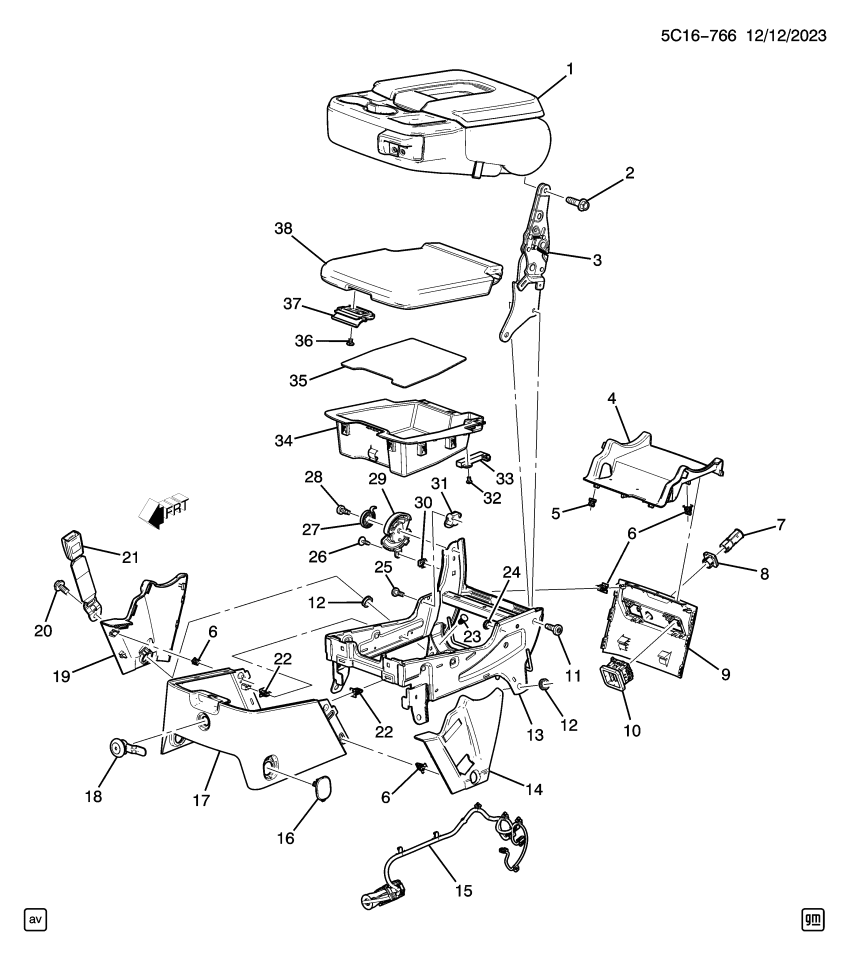 GM 11602515 BOLT, F/SEAT CTR BELT RETR
