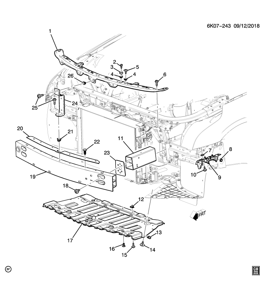 GM 84394126 COVER-FRT BPR IMP BAR BLACKOUT