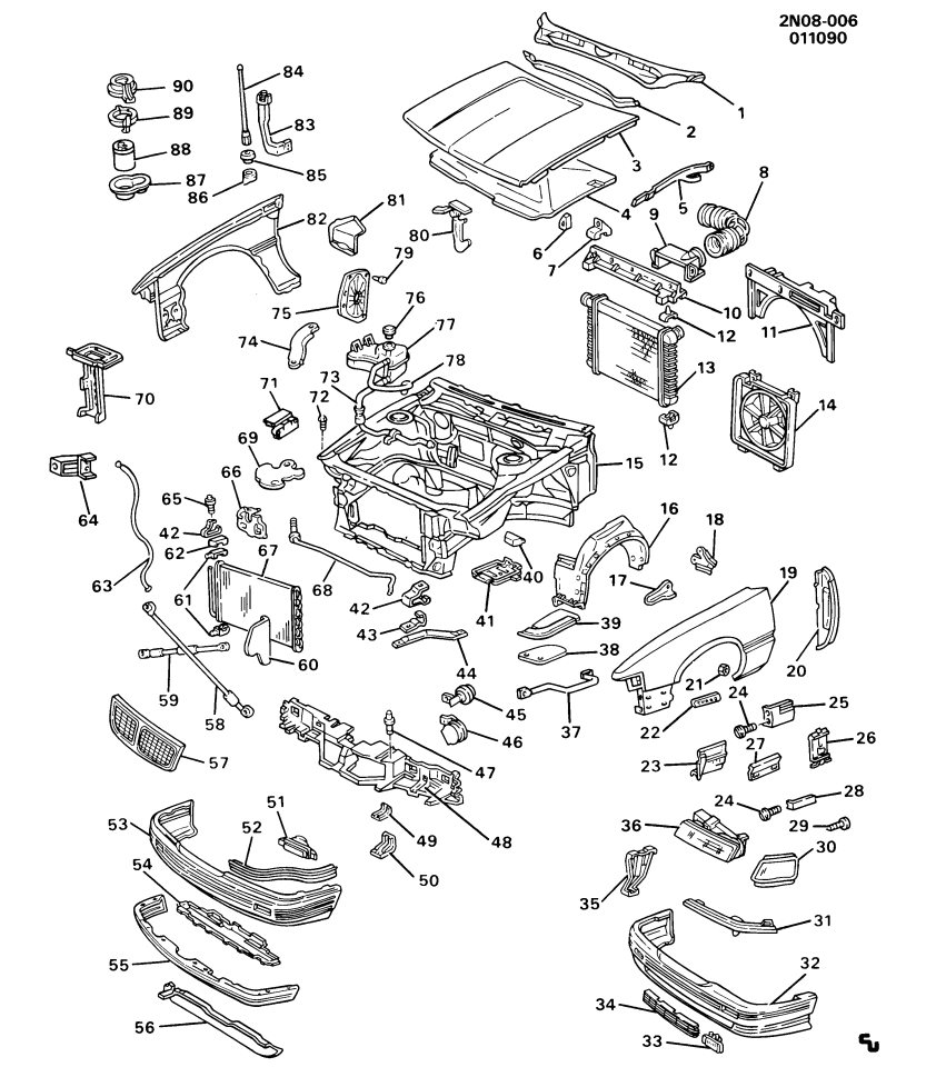 GM 22534363 Baffle-Radiator Air Side