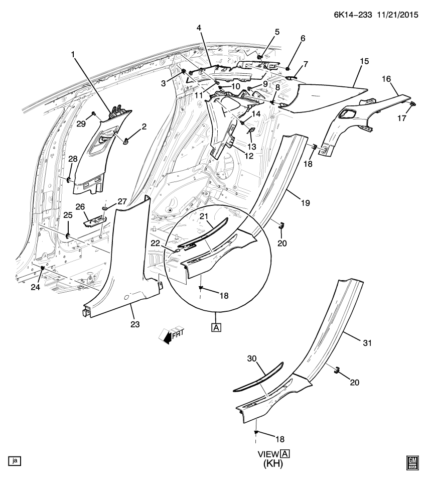 GM 84135784 Lock Pillar Trim