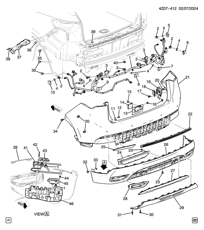 GM 26496593 HARNESS ASM-RR OBJECT ALARM SEN WRG