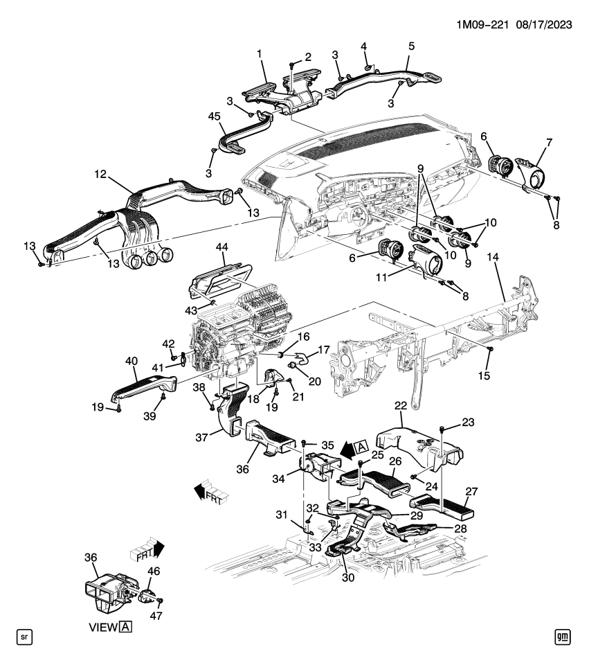 GM 26352136 DUCT ASM-W/S DEFR OTLT