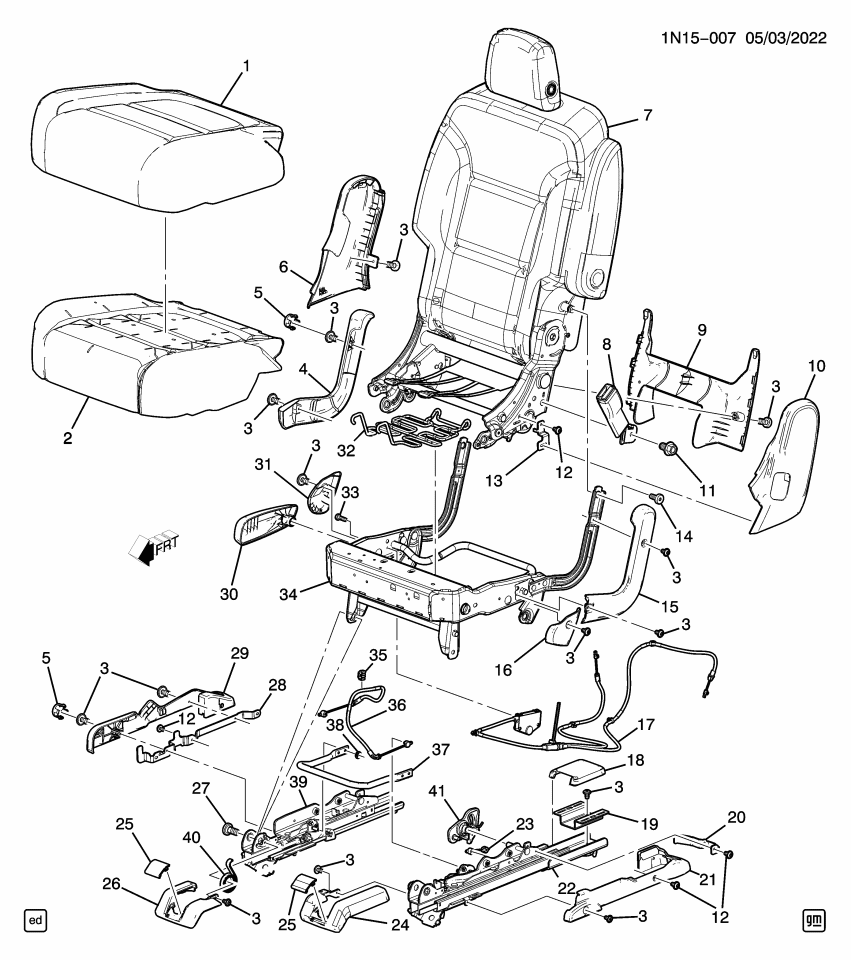 GM 26416463 COVER-R/SEAT TRK RR INBOARD *BACKEN BLACKK