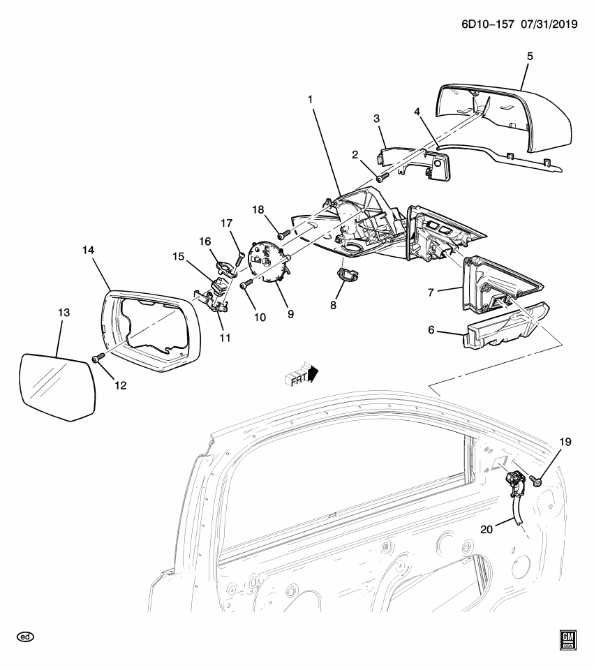 GM 84827427 HOUSING ASM-O/S RR VIEW MIR