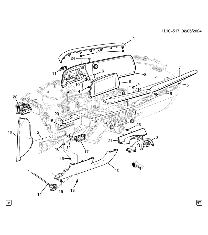 GM 26386838 COVER ASM-I/P UPR T/PNL *BACKEN BLACKK