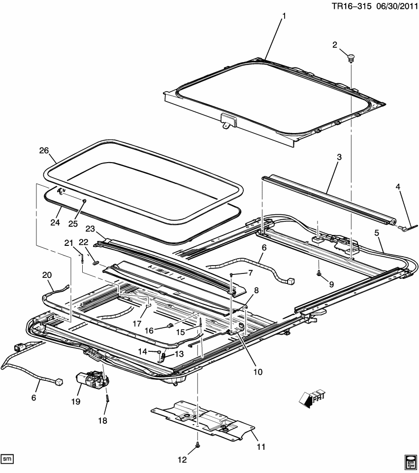 GM 20970664 Arm Asm-Sun Roof Air Deflector