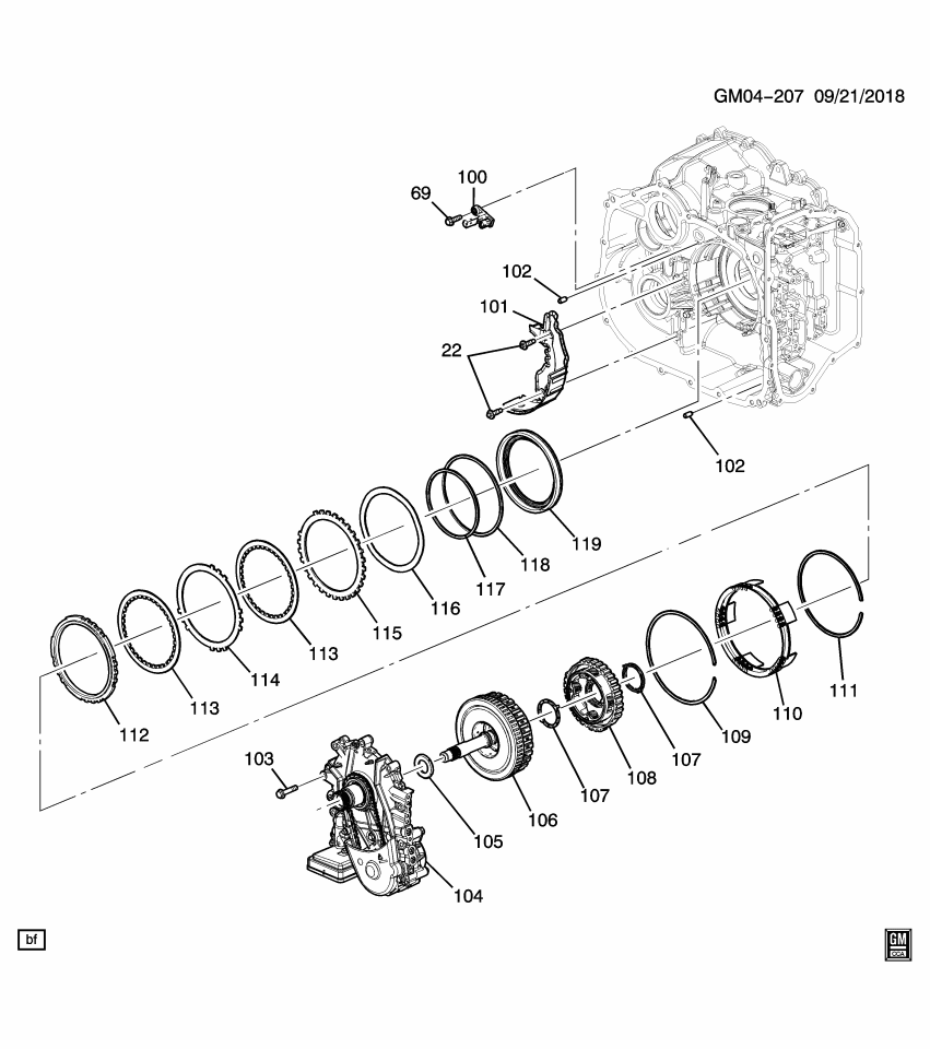 GM 11548707 BOLT, STATOR SHF SUPT