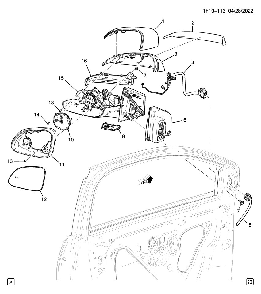 GM 42776673 DECAL -O/S RR VIEW MIR