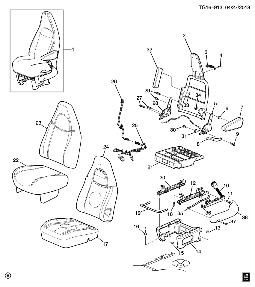 GM 19331408 Cover, Passenger Seat Back *Neutral Medium