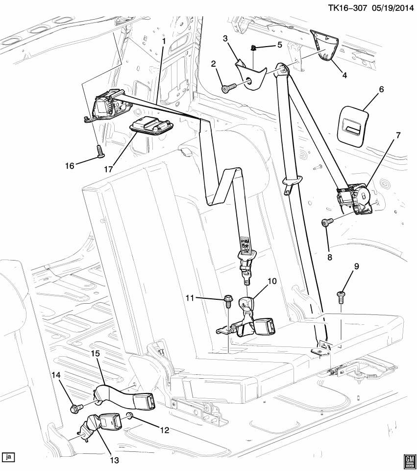 GM 23444085 Bolt/Screw-Rear Seat Belt