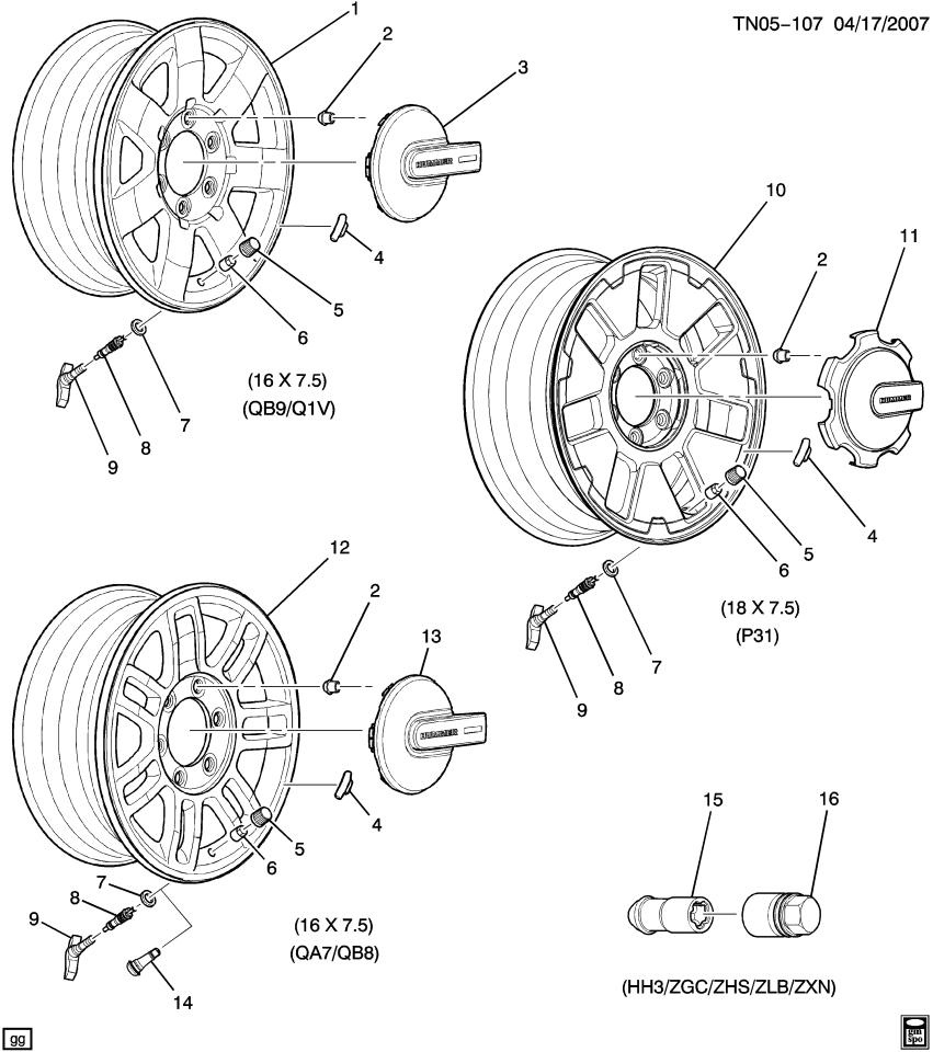 GM 19149035 Wheel, Alloy