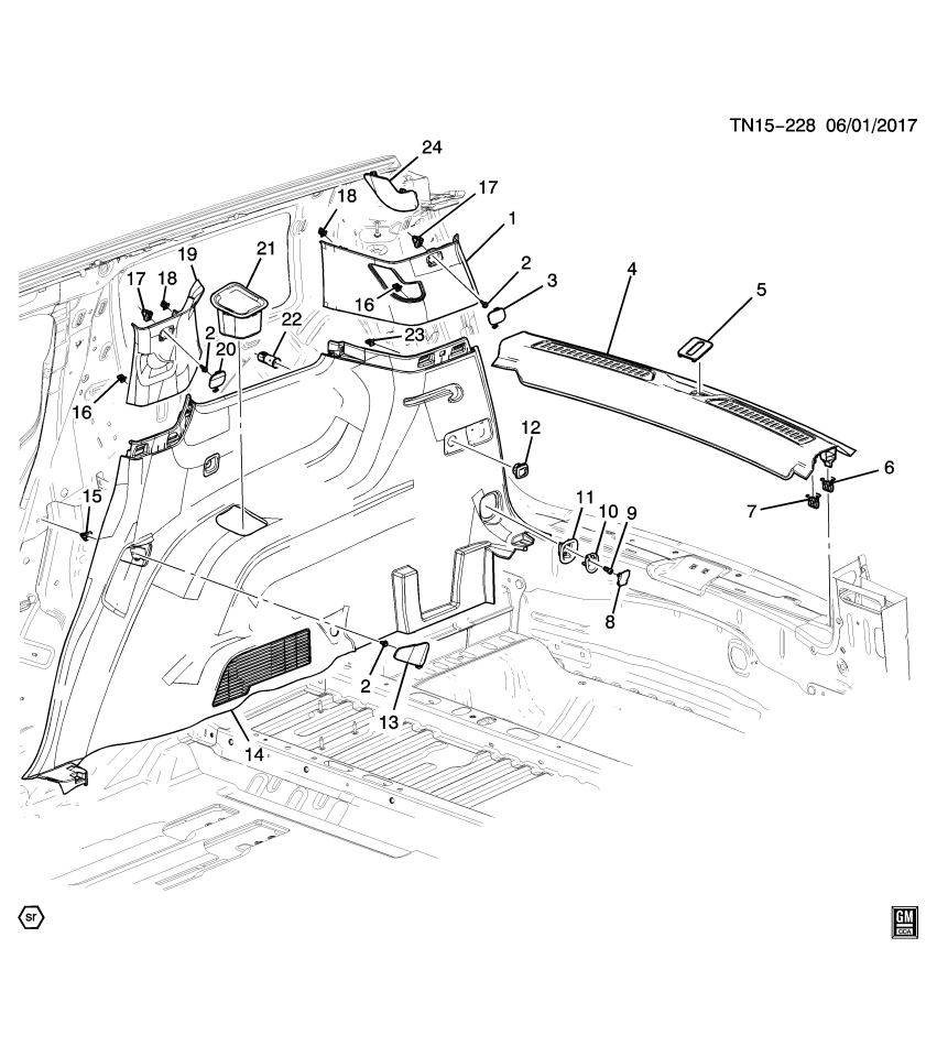 GM 84663639 GUIDE-3RD ROW ST BELT *GREY R