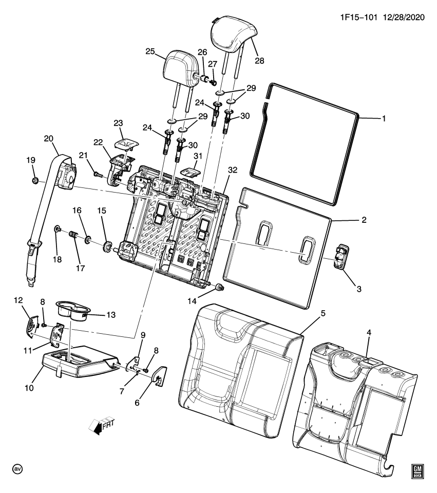 GM 42783337 PAD ASM-R/SEAT BK