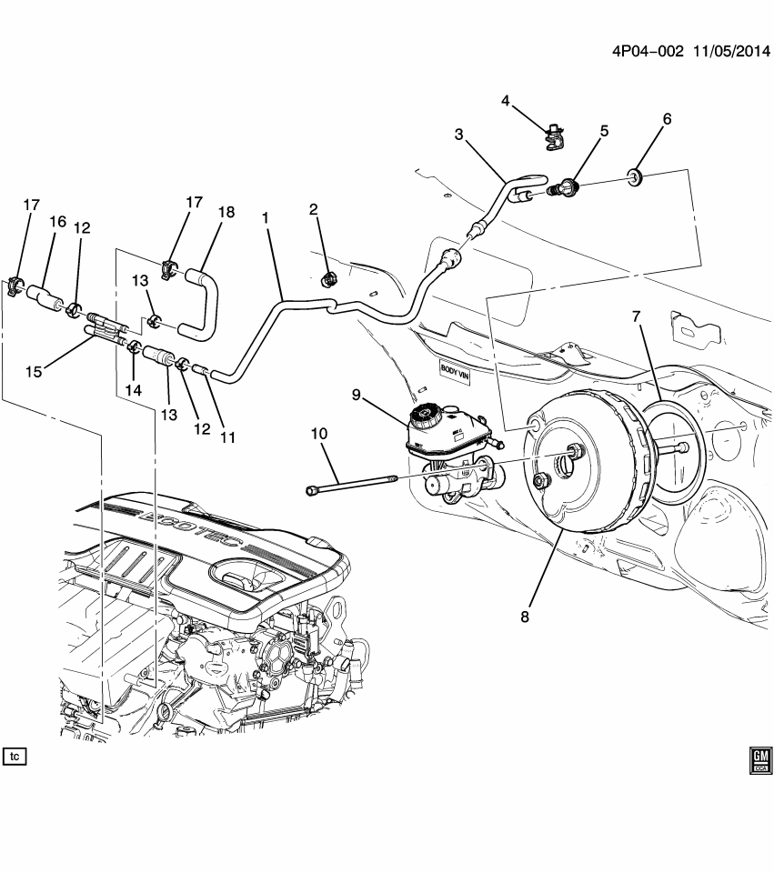 GM 24416297 Sleeve-Power Brake Booster Vacuum Tube