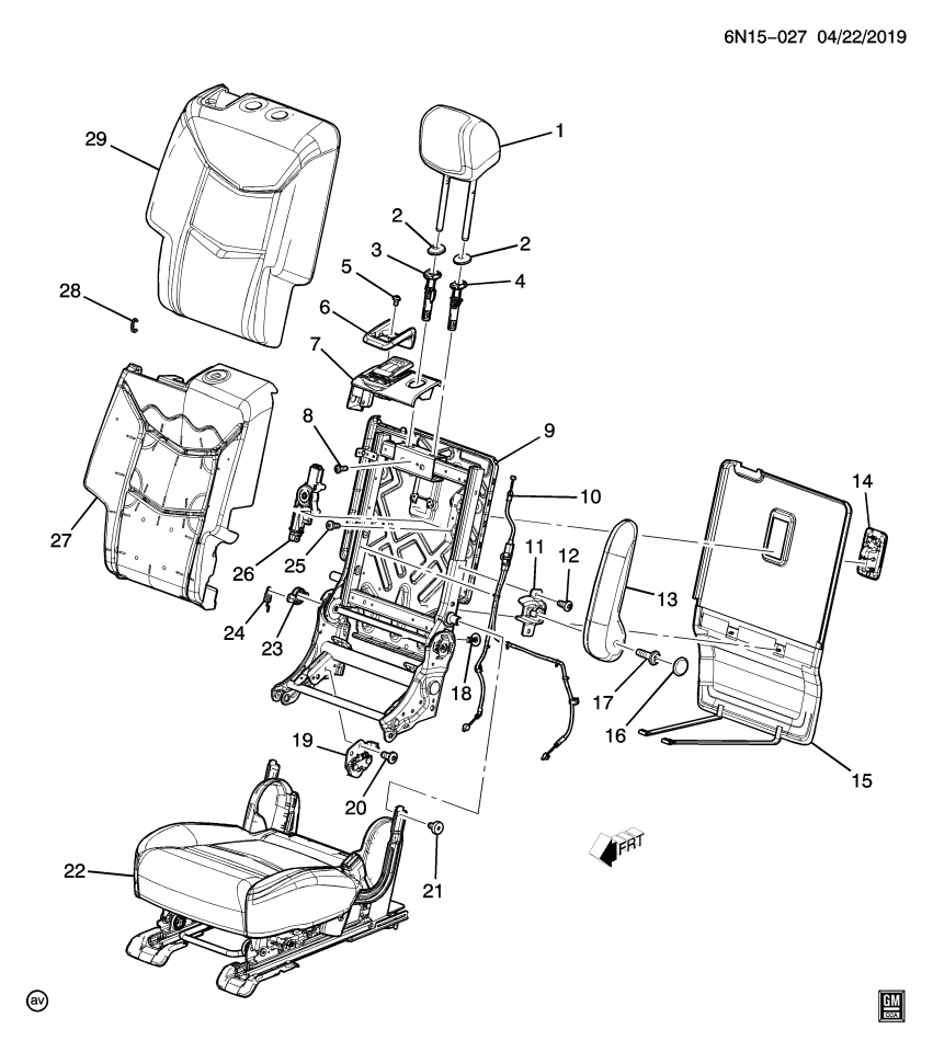 GM 84560955 COVER ASM-R/SEAT BK *BLACK