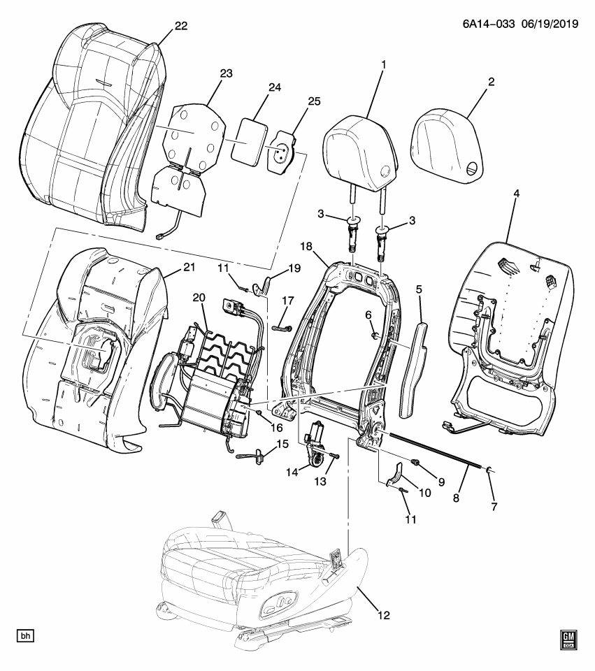 GM 13508731 Heater Asm-Front Seat Back