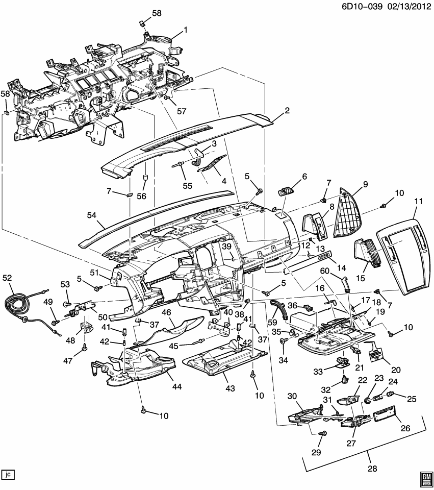 GM 25752178 Housing-Instrument Panel Center Air Outlet Deflector
