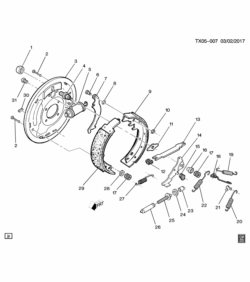 GM 18019991 Shoe Kit, Rear Brake