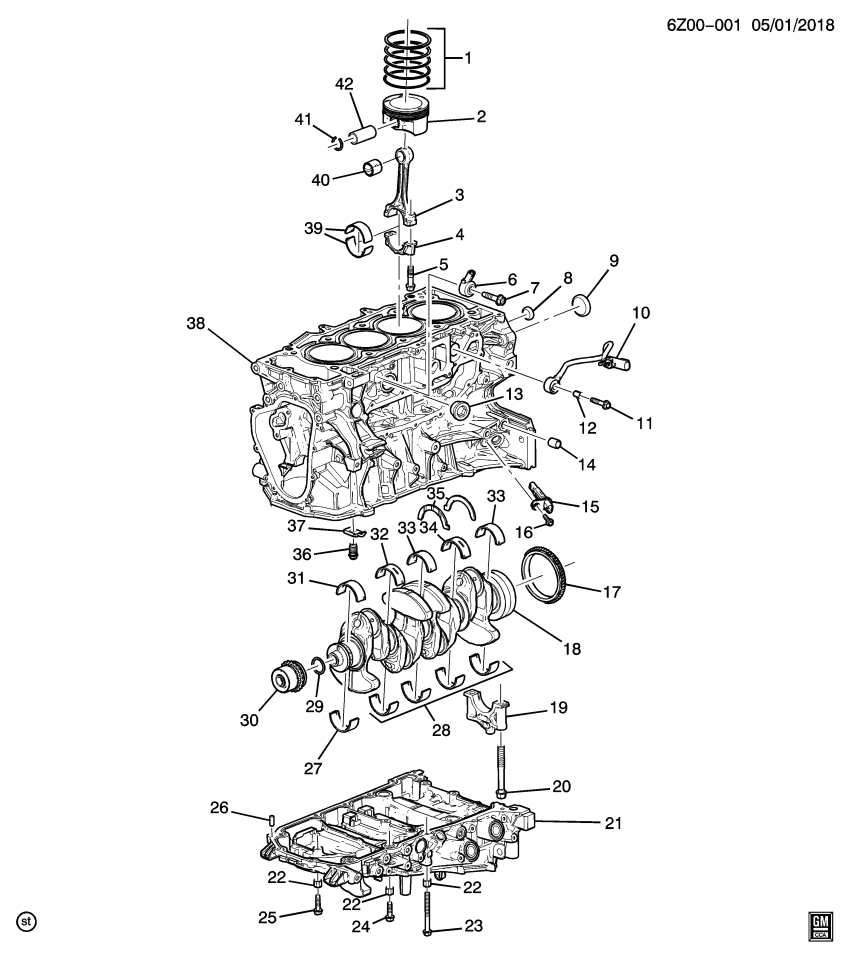GM 11547674 BOLT, CR/SHF BRG CAP