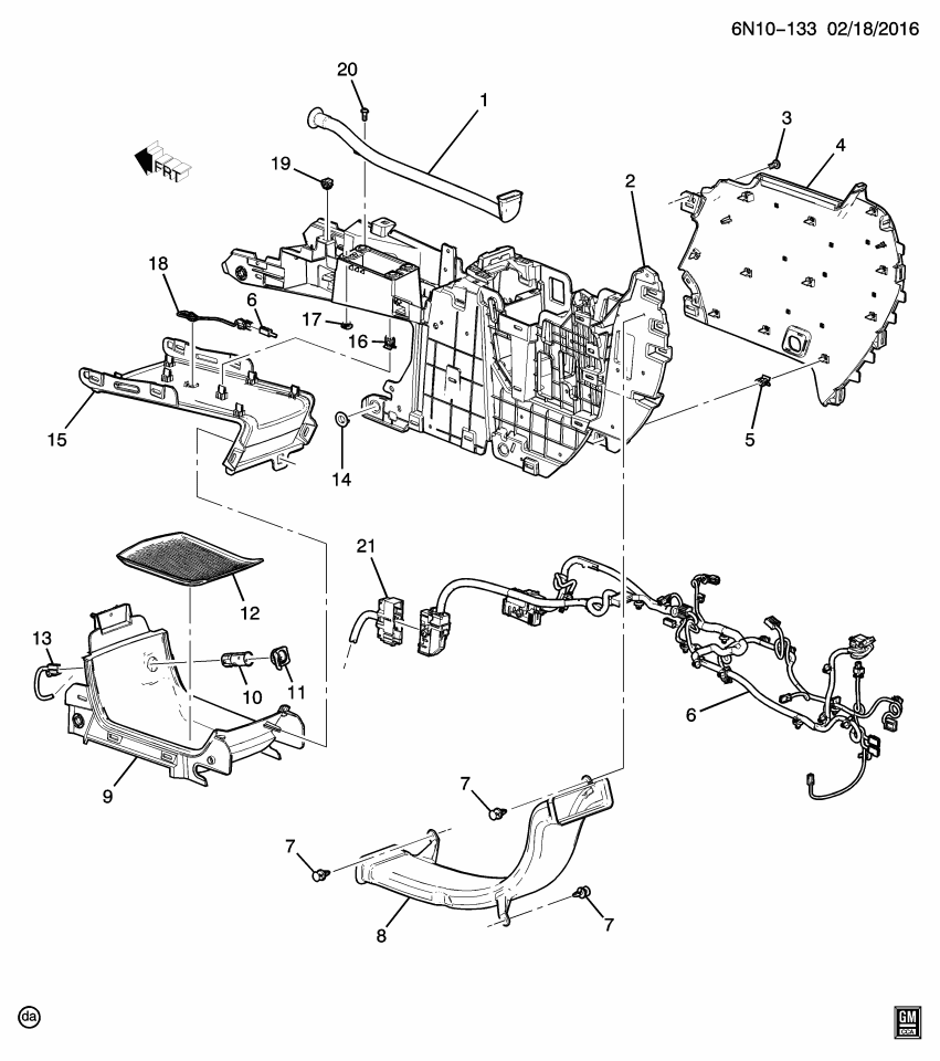 GM 84398146 HARNESS ASM-F/FLR CNSL WRG