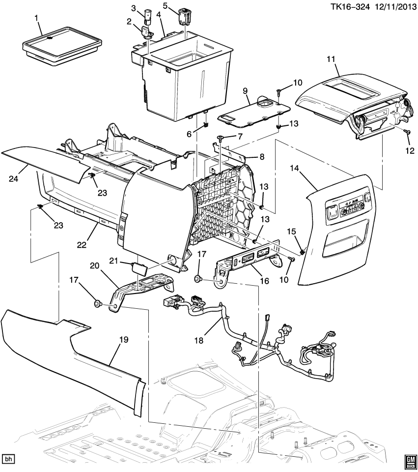 GM 84124135 Harness Asm-Front Floor Console Wiring