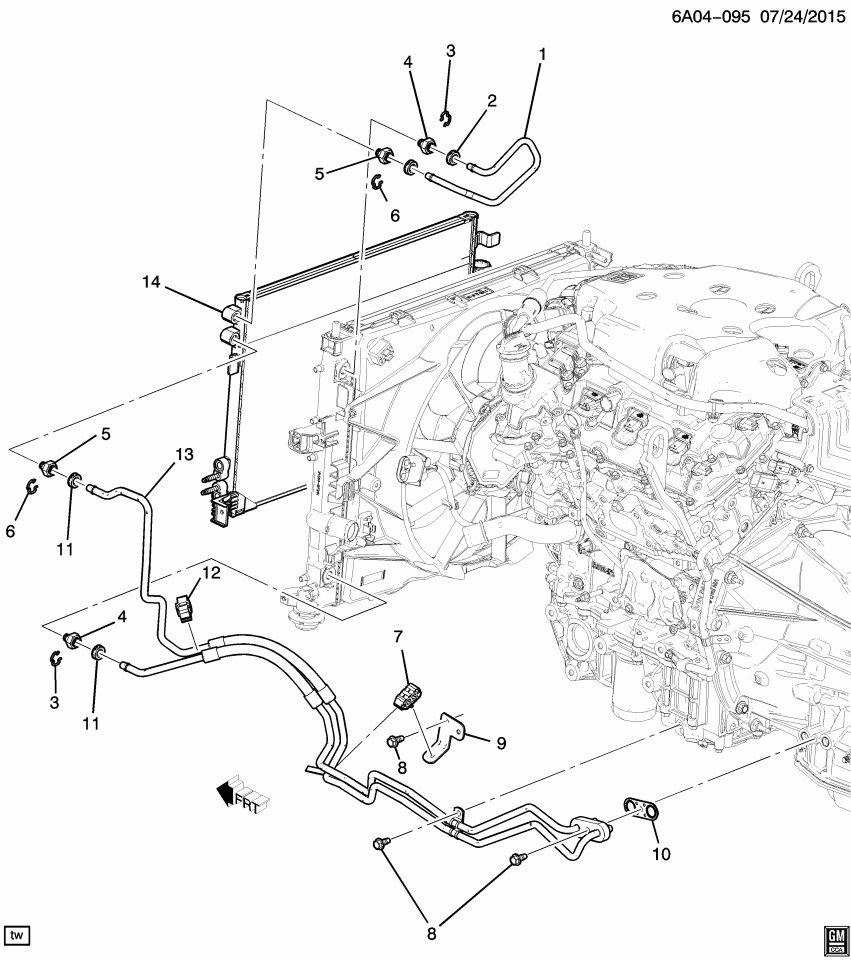 GM 23371095 Bracket-Trans Fluid Cooler Pipe