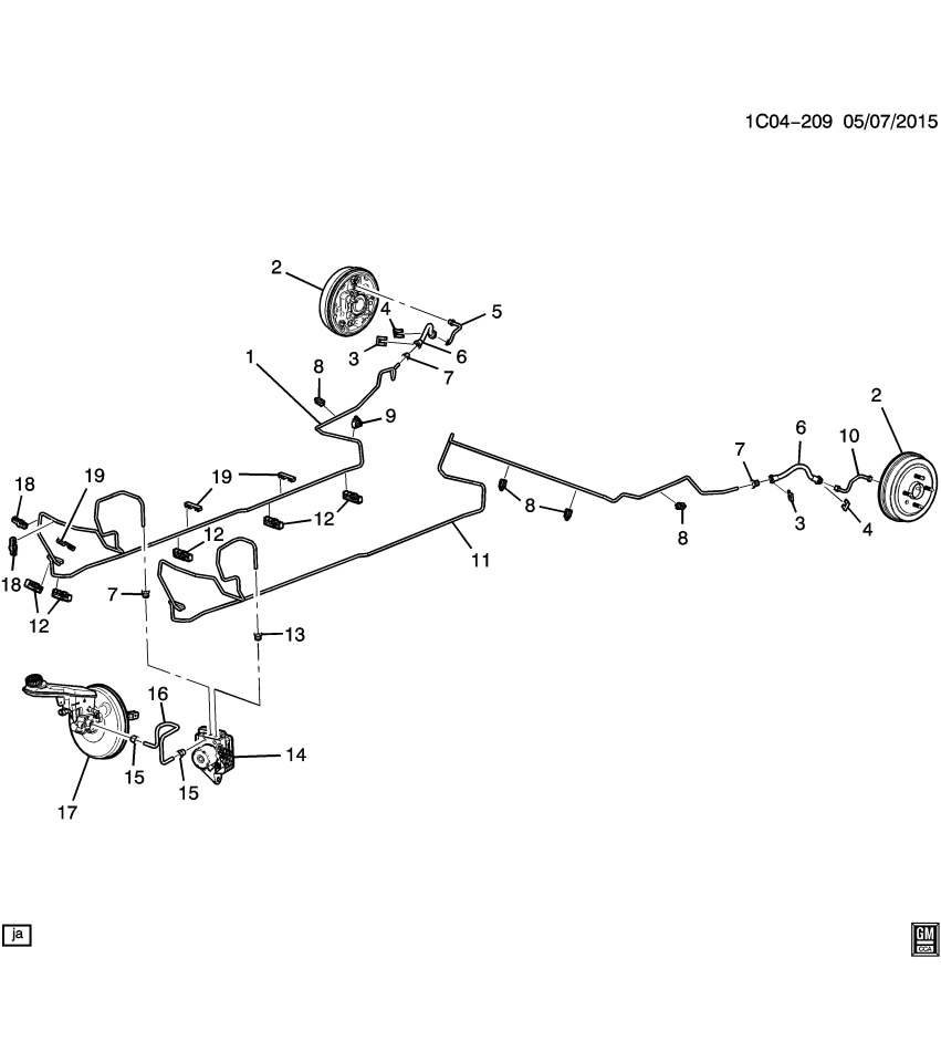 GM 42345267 Pipe Asm-Rear Brake Rear