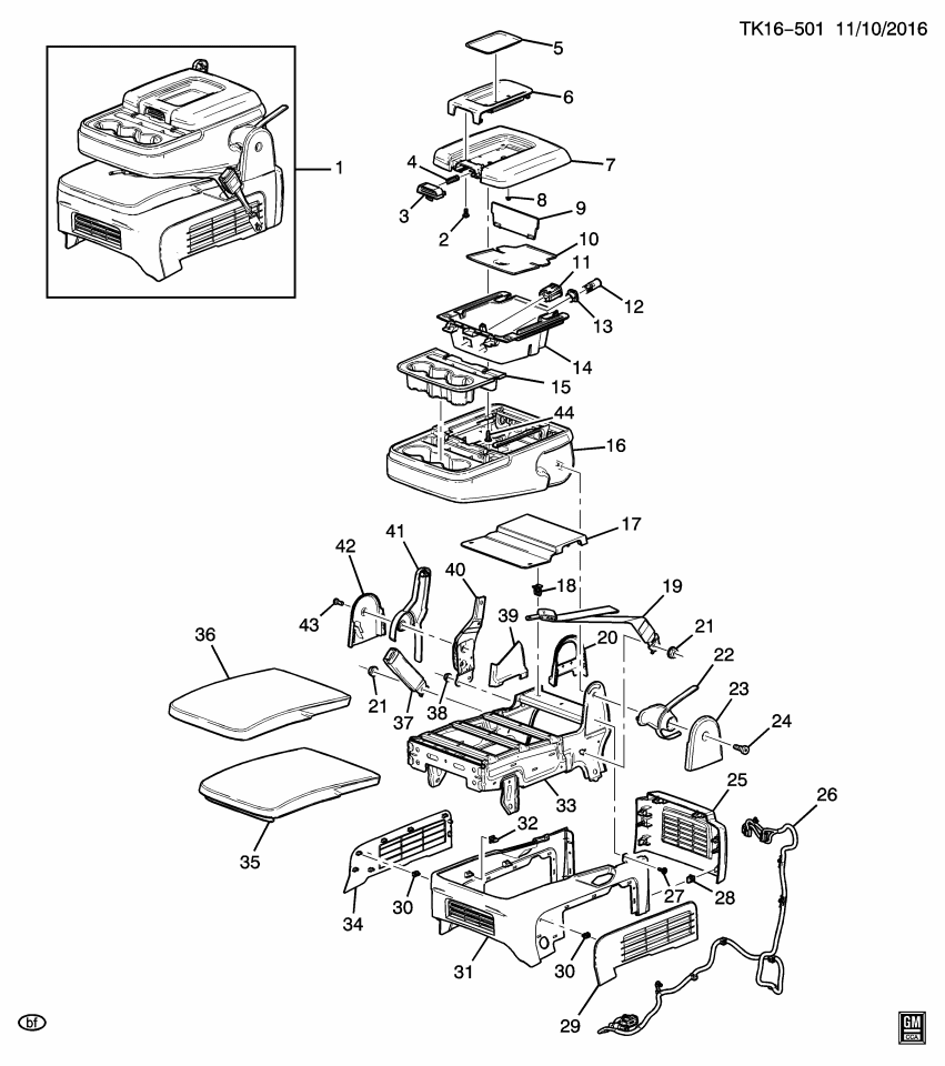 GM 84078782 Panel-Front Seat Cushion Support *Jet Black