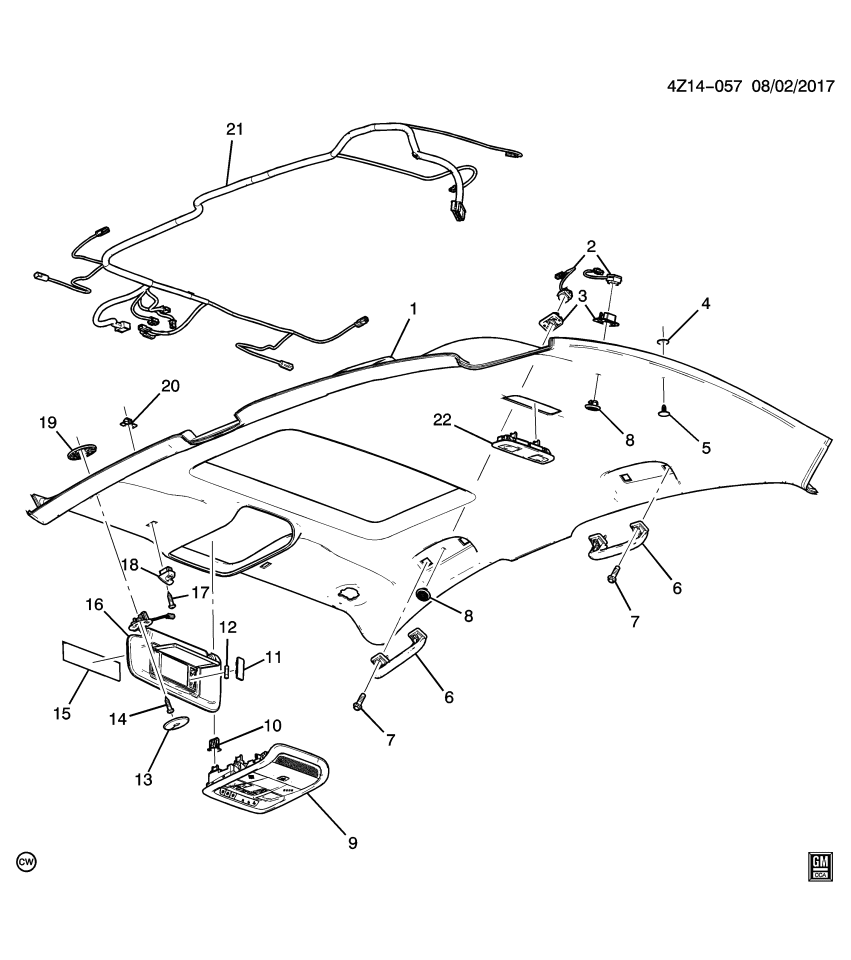 GM 39136196 HARNESS ASM-RF CNSL WRG