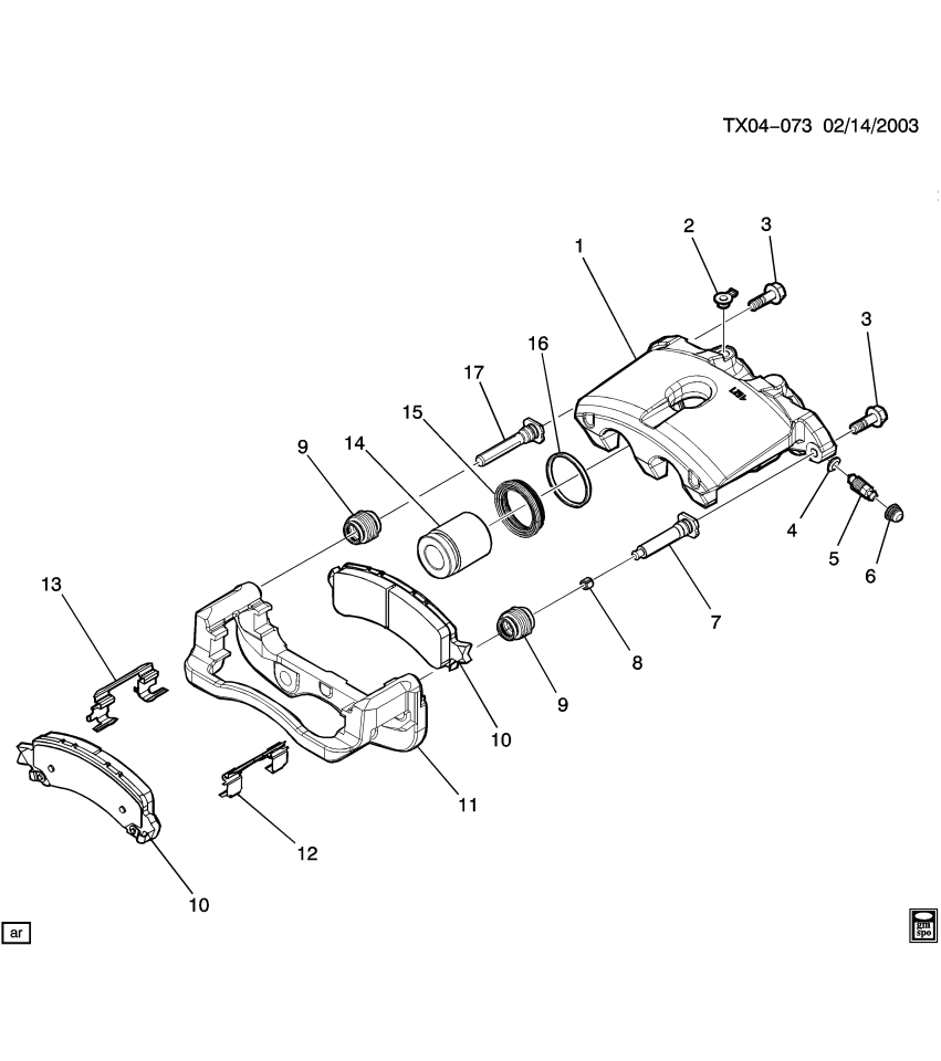 GM 89027015 Pin Kit, Rear Brake Caliper Guide