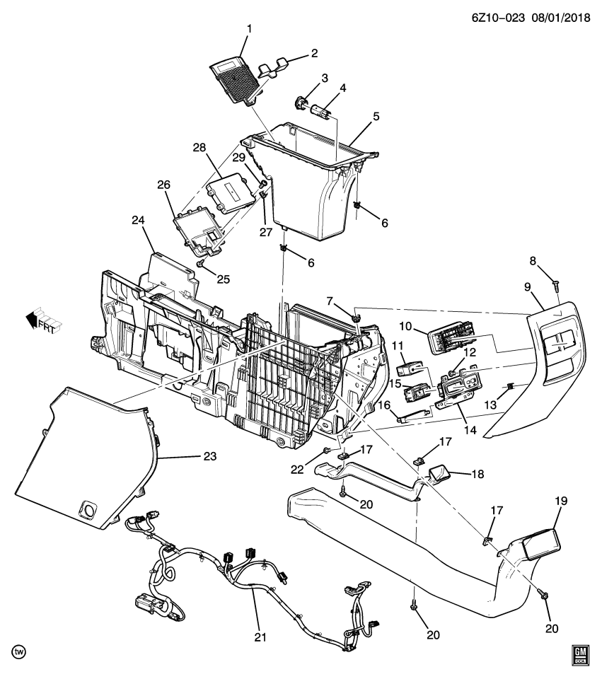 GM 84452319 HARNESS ASM-F/FLR CNSL WRG
