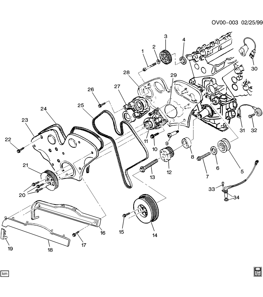GM 9201887 Tensioner, Timing Belt