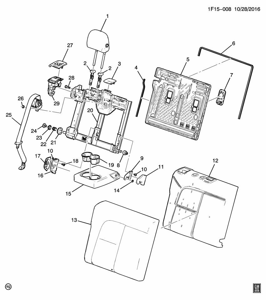 GM 42726490 RETRACTOR ASM-R/SEAT CTR BELT *BLACK