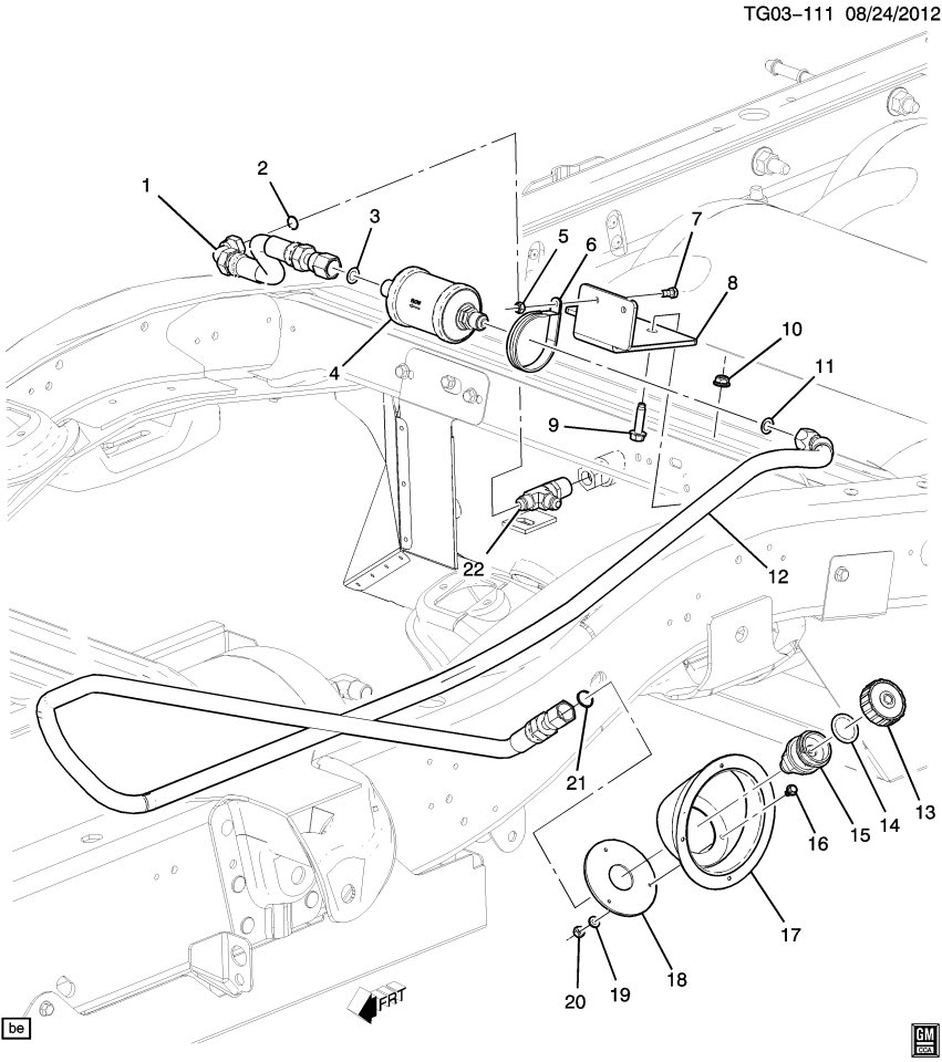 GM 19258387 Tee, Fuel Feed Pipe