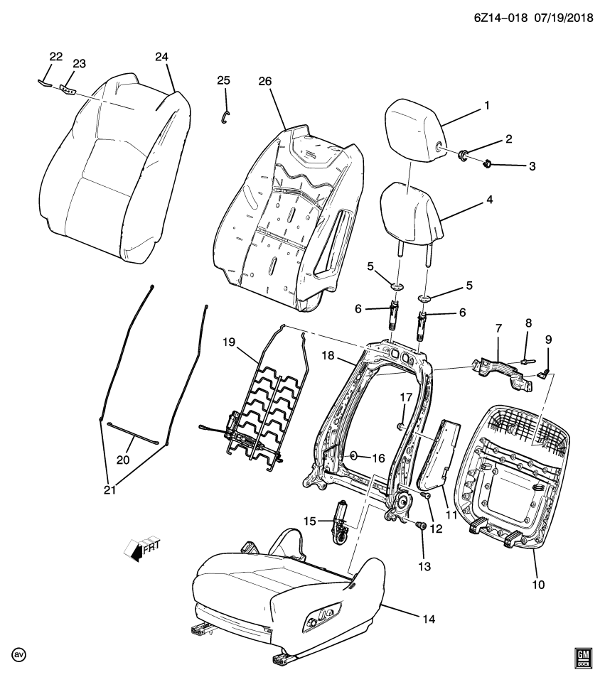 GM 42815629 AIRBAG ASM-F/SEAT OUTBOARD ST BK