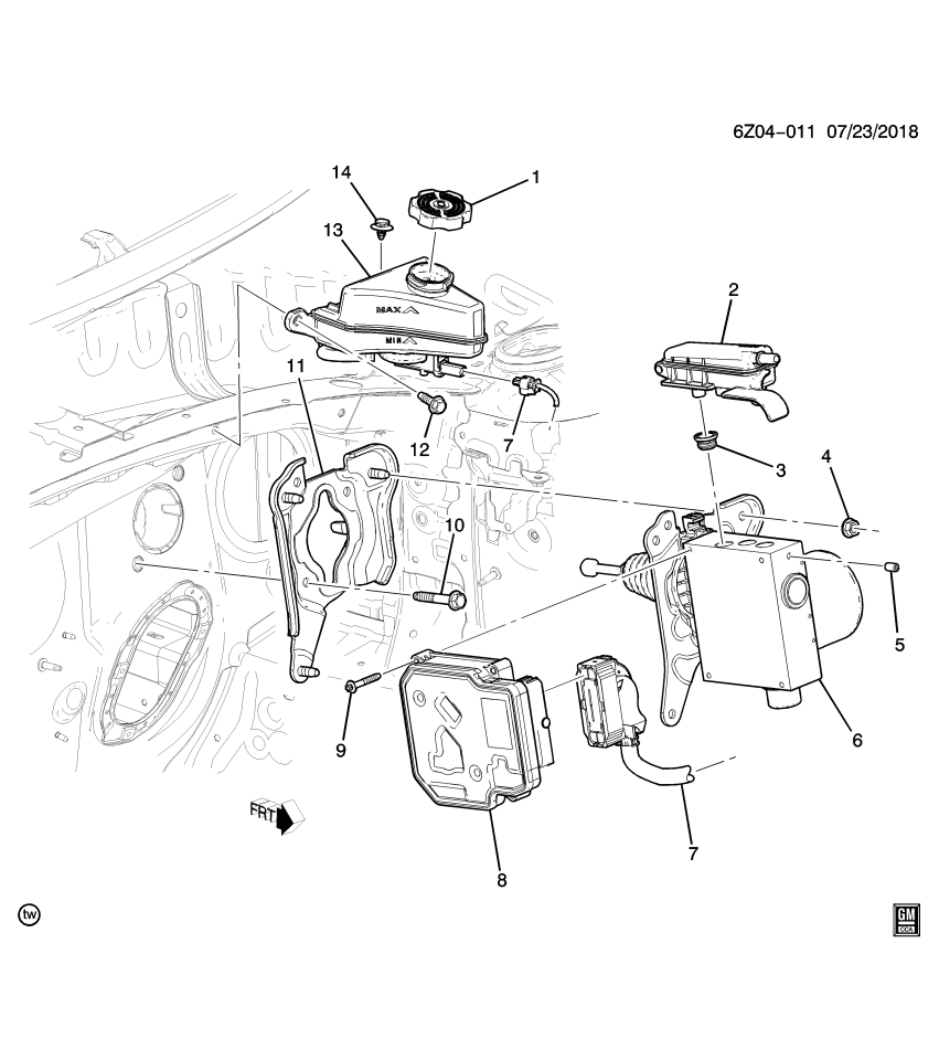 GM 84580123 RESERVOIR ASM-BRK M/CYL
