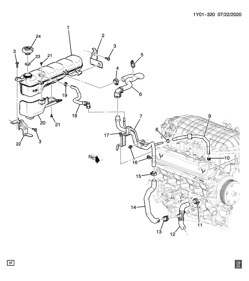 GM 84699903 PIPE-RAD SURGE TK OTLT