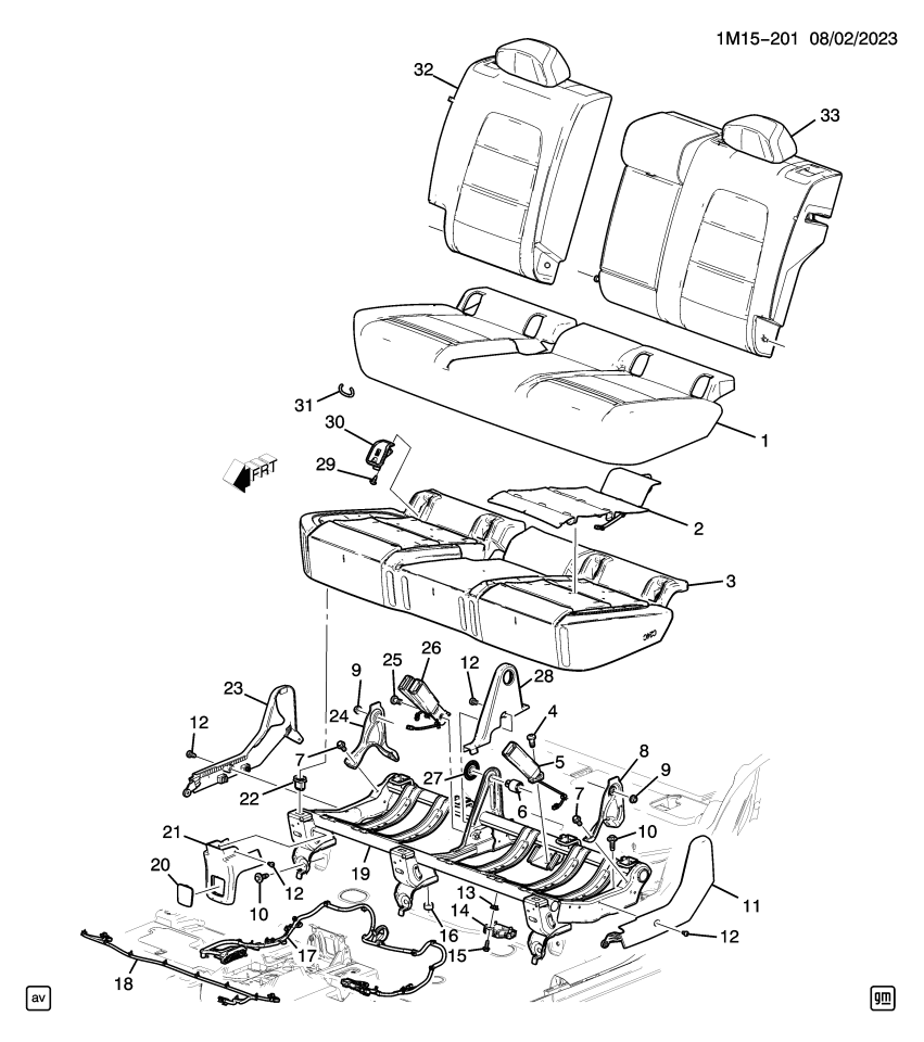 GM 86797328 FRAME ASM-R/SEAT CUSH SI