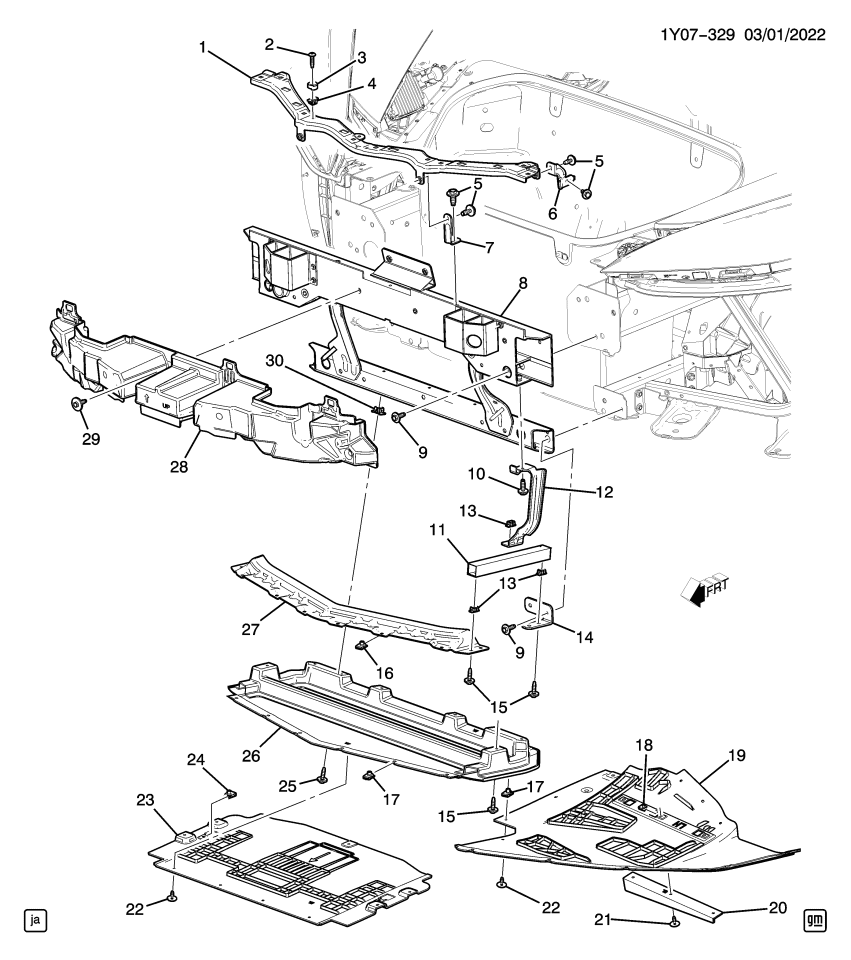 GM 84525803 BRACKET-FRT BPR FASCIA LWR STFNR